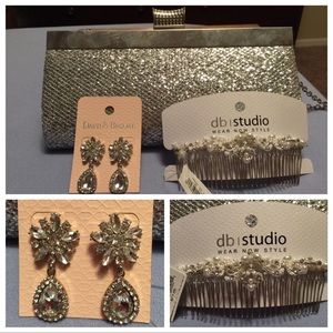 Clutch hair comb earrings